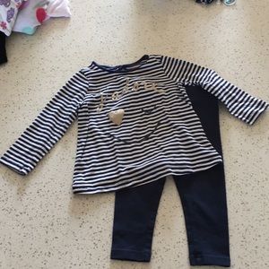 Joe Fresh Navy Striped Tee and Leggings